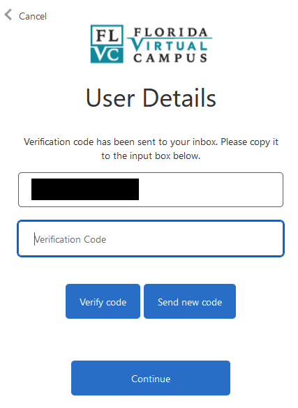 Example verification screen.