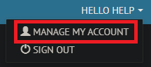 Manage My Account in a dropdown menu